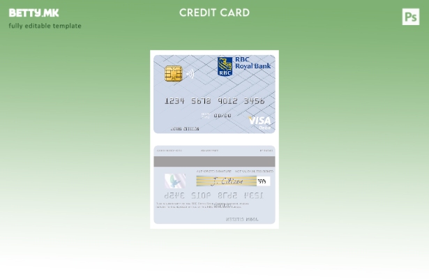 Модерен стил Тунис RBC Royal Bank шаблон за виза дебитна картичка